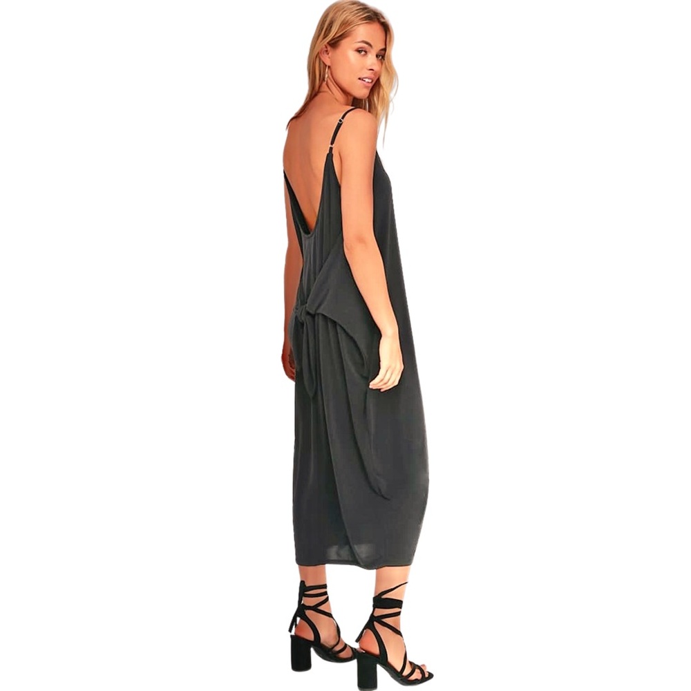 *NWT* FRANCESCA’S Black Midi Tie Front CoverUp/Dress - Picture 10 of 14